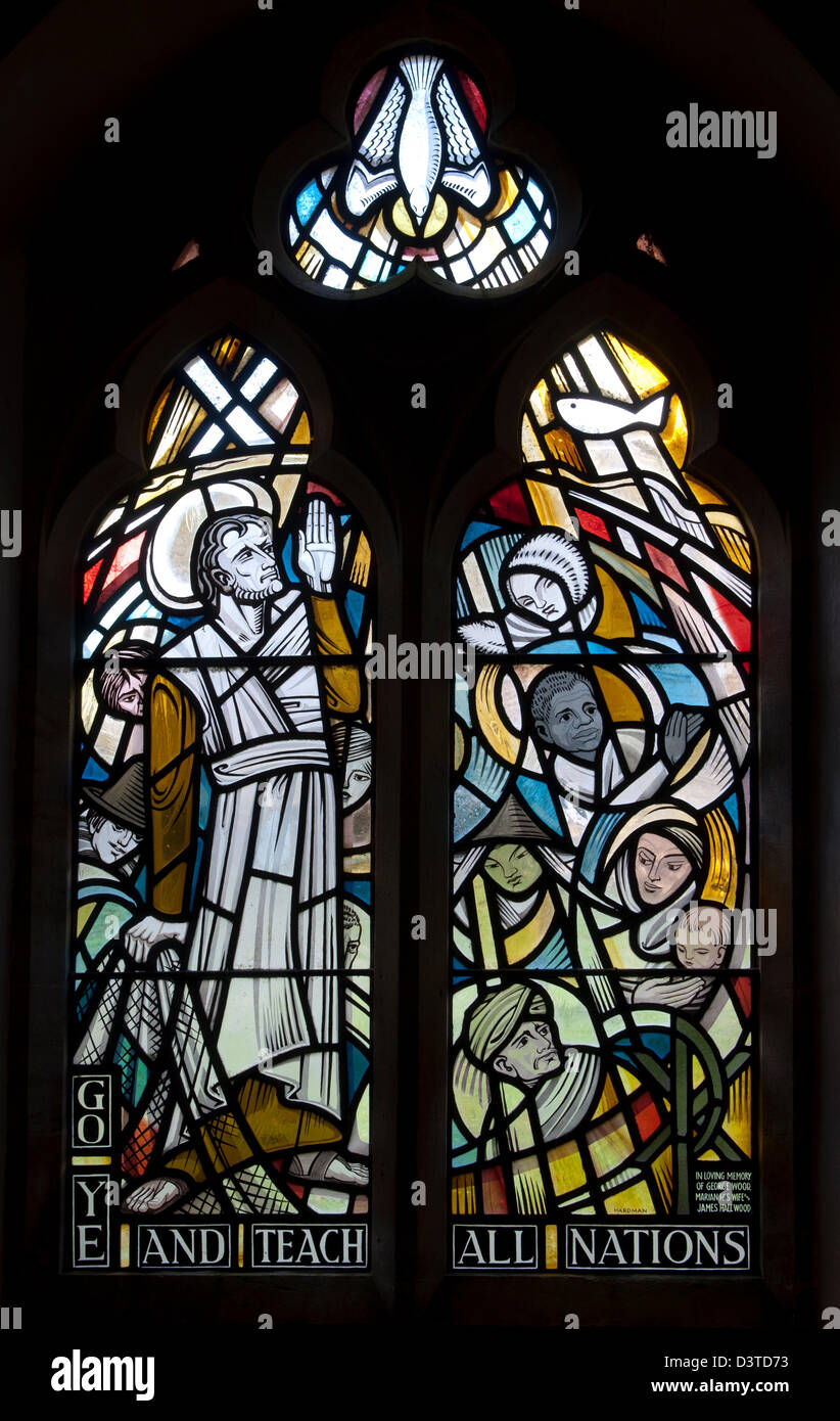 Modern stained glass window, St Andrew`s Church, Hazleton